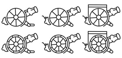 Kanonenartillerie-Logo-Design-Vektor-Symbol, Museumskanone-Symbol stock vector
