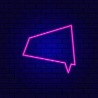 Neon Spech Bubble Banner auf dunklem leerem Grunge-Ziegelstein-Hintergrund. vektor