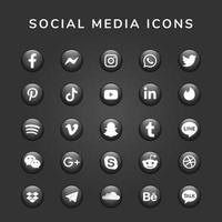 sociala medier logotyp ikonuppsättning samling vektor