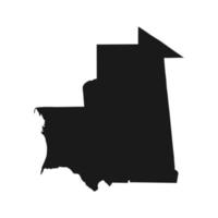 Vektor-Illustration der schwarzen Karte von Mauretanien auf weißem Hintergrund vektor