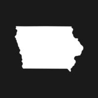 Iowa-Karte auf schwarzem Hintergrund vektor
