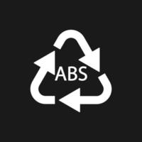 Kunststoff-Recycling-Symbol abs 9-Vektor-Symbol. Plastikrecyclingcode abs. vektor