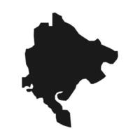 vektor illustration av den svarta kartan över montenegro på vit bakgrund