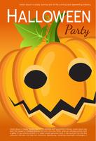 Vektor Halloween Party Poster. Pumpa