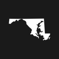 Maryland-Karte auf schwarzem Hintergrund vektor