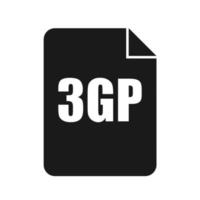 3gp-Dateisymbol, flacher Designstil vektor