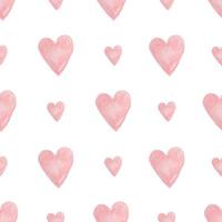 akvarell hjärtan seamless mönster vektor