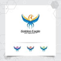 eagle maskot logotyp design vektor med begreppet flygande phoenix flaxande vingar illustration.