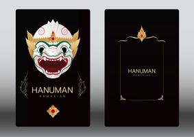 Hanuman, Ramayana, Thailand klassischer Maskentanz, Luxuskarte vektor