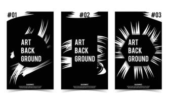 svart vit abstrakt konstbakgrund. uppsättning av 3 enkel bakgrund vektor platt stil. lämplig för banderoll, omslag eller affisch
