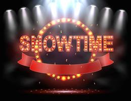 showtime bakgrund upplyst av spotlights vektor