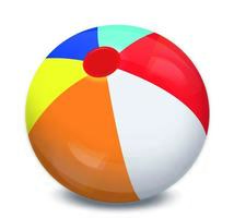 Wasserball glänzend mit Schatten und Highlights-Vektor-Illustration. bunter weißer, roter, gelber und blauer Wasserball auf weißem Hintergrund. vektor