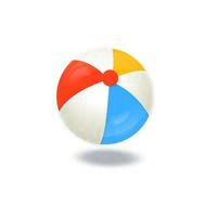 bunte Beachball-Vektor-Illustration. weißer, roter, gelber und blauer Wasserball auf weißem Hintergrund. vektor
