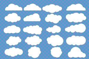 Cloud wie Icons auf blauem Mesh-Hintergrund isoliert. vektor