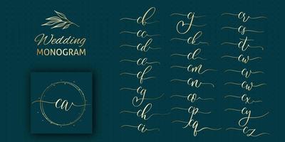 Hochzeitsinitial-Ca-Monogramm und elegantes Logo-Design-Set. vektor