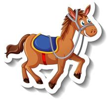 Pferd mit Sattel-Cartoon-Figur