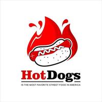 beliebte Hot-Dog-Snack-Mahlzeit Junk Food vektor