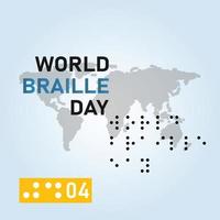 Vektorgrafik des Welt-Braille-Tages gut für die Feier des Welt-Braille-Tages. Plakatgestaltung, flache Abbildung. vektor