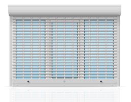 Kunststofffenster hinter Metall perforierte Rollläden Vektor-Illustration vektor