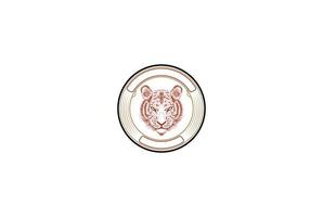handgezeichneter Tigerkopf für den Logo-Design-Vektor des internationalen Tigertages vektor