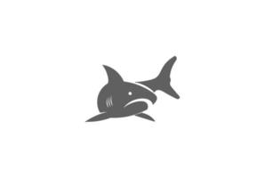 einfacher blauer Haifisch-Logo-Designvektor vektor