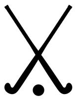 fälthockey utrustning svart skiss silhuett vektor illustration