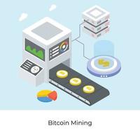 Bitcoin-Mining-Konzepte vektor