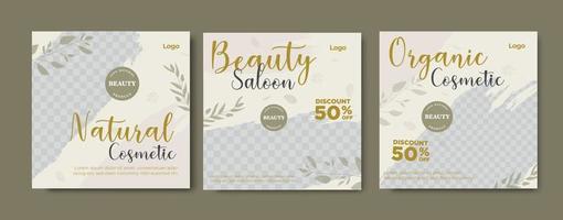 Beauty Center Make-up Social Media Post Banner Quadrat Flyer Vorlagendesign vektor