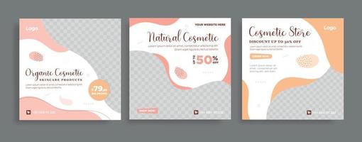 Beauty Center Make-up Social Media Post Banner Quadrat Flyer Vorlagendesign vektor