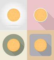 cookie kex mat och objekt platta ikoner vektor illustration