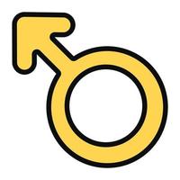 Geschlecht, männliches Symbol im flachen Design vektor