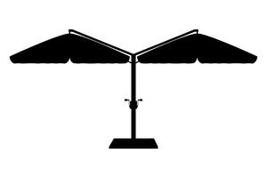 großer Sonnenschirm für Bars und Cafés auf der Terrasse oder der schwarzen Silhouette-Vektorillustration des Strandes vektor