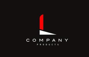 l röd bokstavslogoikon med svart färg. kreativ design för företag och företag vektor