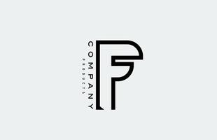 f alfabetet bokstaven logotyp ikon med linje. design för företag och företag vektor