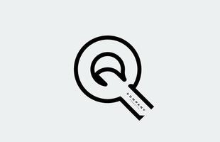 q Alphabet Buchstaben-Logo-Symbol mit Linie. Design für Business und Unternehmen vektor