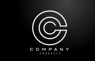 o vit alfabetets logotypikon med svart färg. kreativ design för företag och företag vektor