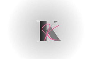 graues rosa k Alphabet Buchstaben Logo Symbol. kreatives Design für Unternehmen und Unternehmen vektor