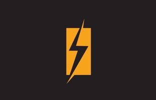 Ich habe ein gelbes schwarzes Alphabet Buchstaben-Logo-Symbol. Elektrisches Blitzdesign für Strom- oder Energieunternehmen vektor