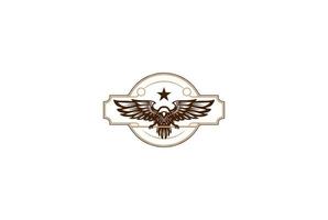 vintage retro eagle hawk falk fågel badge emblem logotyp design vektor