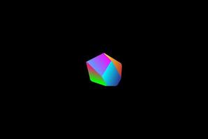 färgglada moderna 3d diamant kristall pärla sten rock logotyp design vektor