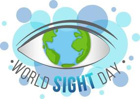 World sight day word logotyp med ett jordöga vektor