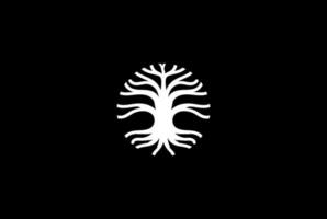 einfaches minimalistisches Root Oak Banyan Tree Logo-Design vektor