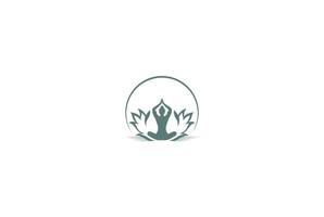 Vintage Retro Lotus Yoga Meditation Logo Design Vektor