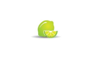 einfacher minimalistischer Logo-Designvektor der frischen Zitrone-Limette-Orangenfrucht vektor