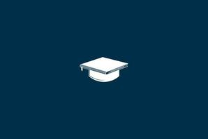 enkel minimalistisk bok examen hatt för skolutbildning universitet logotyp design vektor