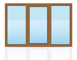 braune transparente Fensterplastikfenster zuhause Vektorillustration vektor