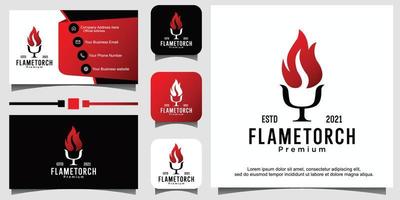 Flamme Feuer Fackel Logo Design Vektor