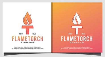 Fackel Feuer Flamme Logo-Design vektor