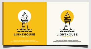 Leuchtturm minimalistische Logovorlage vektor
