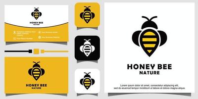 bee honung logotyp design vektor